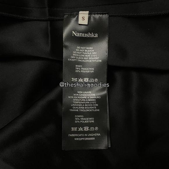 NANUSHKA Doris Midi Slip Dress Black Sarong Style - Picture 9 of 9